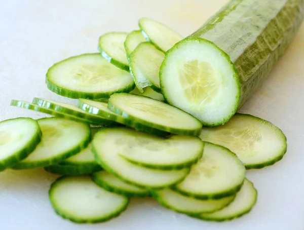 Chopped fresh cucumber — Stock Photo, Image