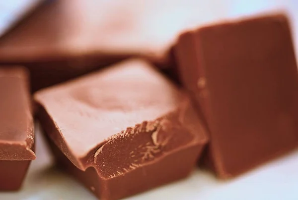 Chocolate pieces closeup — Stock Photo, Image