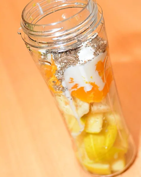 Fruits in a Bottle for Making a Smoothie — Stock Photo, Image