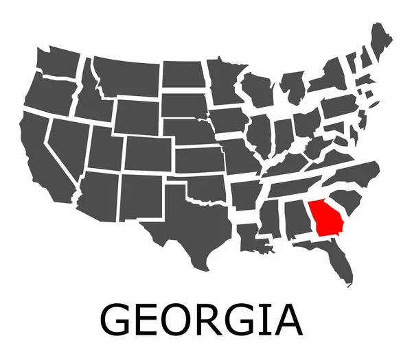 State of Georgia on map of USA — Stock Vector