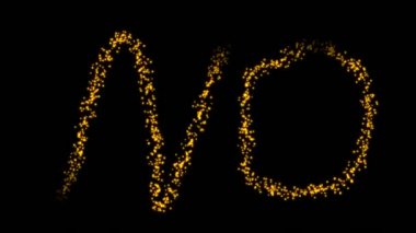 Siyah arka plan üzerinde hayır işareti olan güzel altın köpüklü metin. 