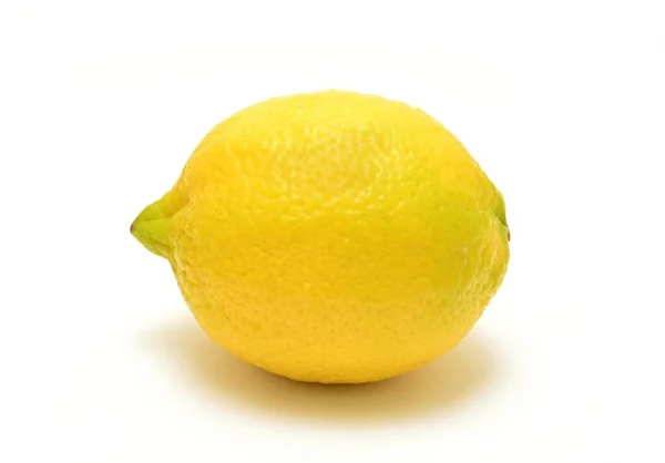 Fresh One Whole Lemon White Background — Stock Photo, Image