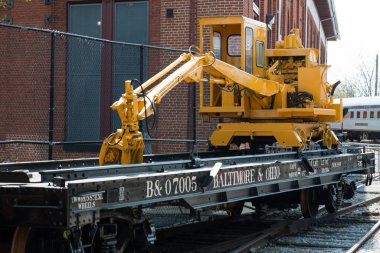 Balitmore, Md - 15 Nisan: B O No.7005 Baltimore Ohio demiryolu düz araba üzerinde 15 Nisan 2017