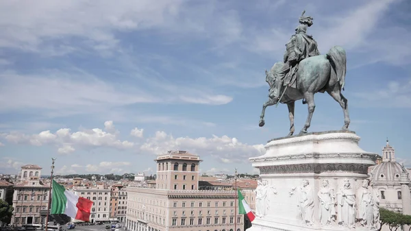 Statua Piazza Venezia Roma Italia — Foto Stock