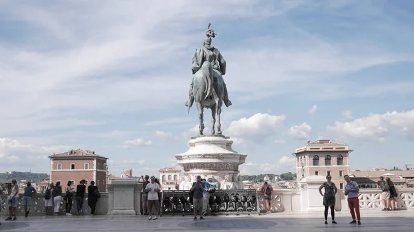 Statua Piazza Venezia Roma Italia — Foto Stock