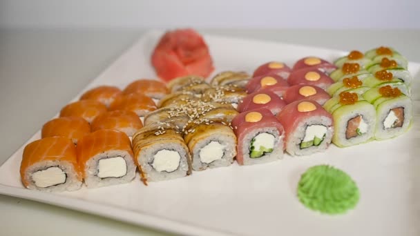 Set de rollos de sushi — Vídeos de Stock
