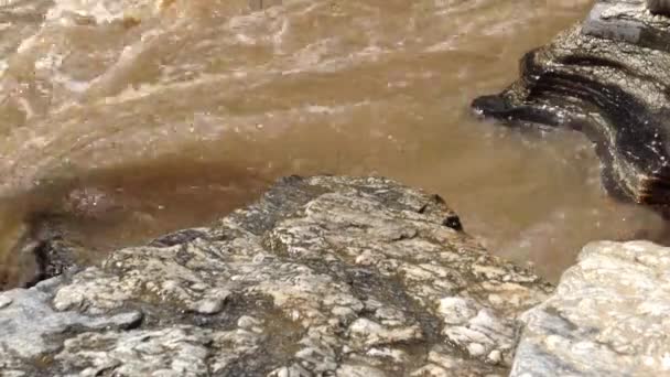 Sungai penuh mengalir di taman ThaiIand — Stok Video