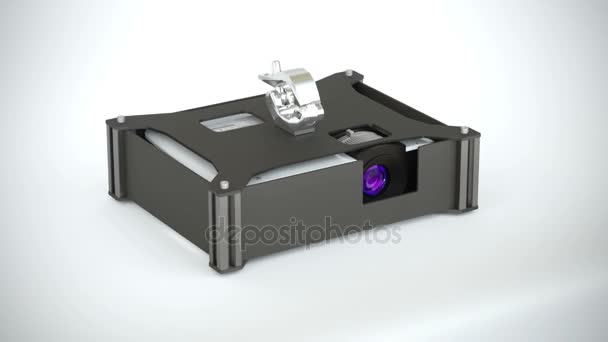 Video projector in projector case — Stock Video