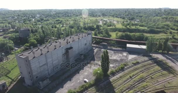 Metal industry plant aerial shot — Stock Video