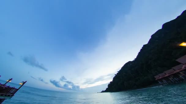 Langkawi-eiland timelapse met breed lens — Stockvideo