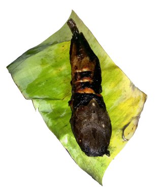 Muz Yaprak üzerinde ızgara yayın balığı