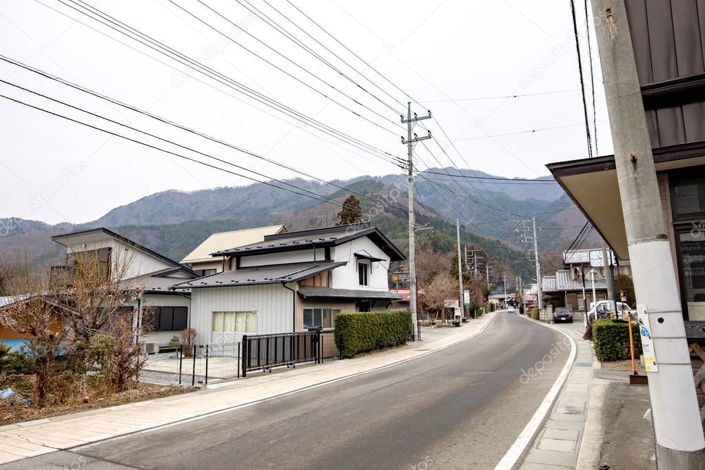 Japan countryside town in yamanashi