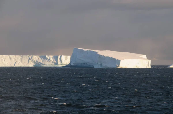 Icebergs na luz da noite — Fotografia de Stock