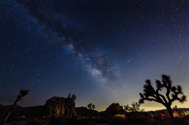 Samanyolu Joshua Tree National Park üzerinde