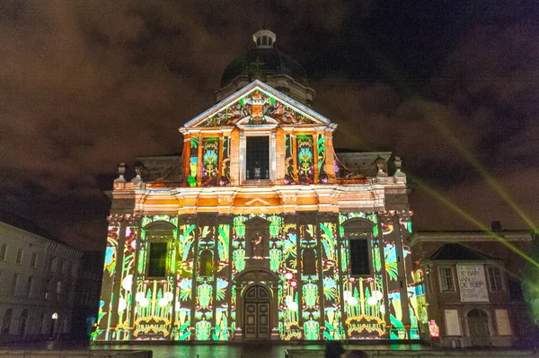 Festiwal światła w mieście Gandawa, Belgia. — Zdjęcie stockowe