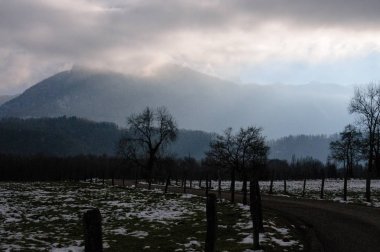 Güney Fransa Savoy bölgede kışın.