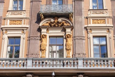 St Petersburg, Rusya, üzerinde 19 Ağustos 2016. Eski bina cephe mimari parça