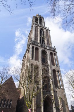 Utrecht, Hollanda, 30 Mart 2016 üzerinde. Katedral Kulesi