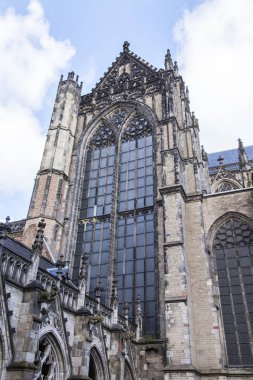 Utrecht, Hollanda, 30 Mart 2016 üzerinde. Kentsel görünümü. Katedral Kulesi 