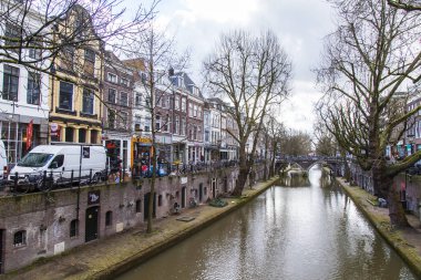 Utrecht, Hollanda, 30 Mart 2016 üzerinde. Kanal alanı. Kanal set of mimari kompleks.