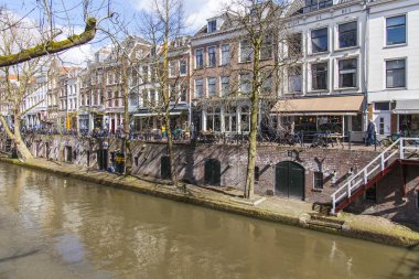 Utrecht, Hollanda, 30 Mart 2016 üzerinde. Kanal alanı. Kanal set of mimari kompleks.