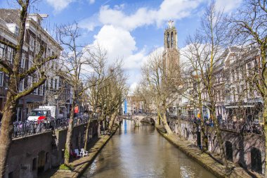 Utrecht, Hollanda, 30 Mart 2016 üzerinde. Kanal alanı. Kanal set of mimari kompleks.