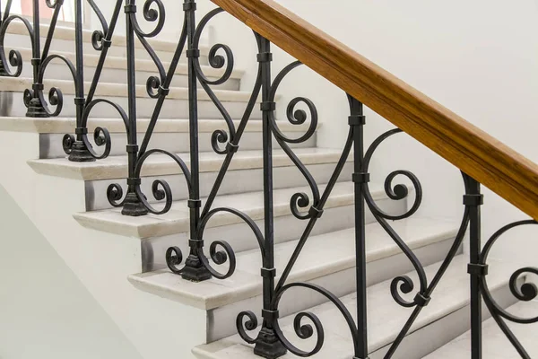 Ladder with a beautiful metal handrail — Stock Photo, Image