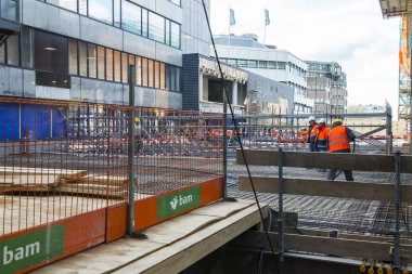 Utrecht, Hollanda, 30 Mart 2016 üzerinde. Alışveriş Merkezi tren istasyonu inşaatı