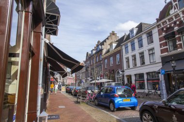 Utrecht, Hollanda, 30 Mart 2016 üzerinde. Kentsel görünümü. Çekici bir mimari kompleksi eski evleri yapmak