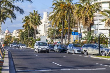 Güzel, Fransa, üzerinde 9 Ocak 2017. Promenade des Anglais - en güzel şehirlerden ana dolgu bilir dünya,