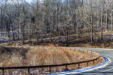 Sonbahar yol kenarı manzara