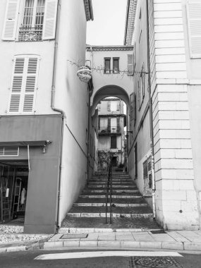  Antibes, Fransa, 7 Ocak 2017. Kentsel görünümü. Şehir sokak bilir. 