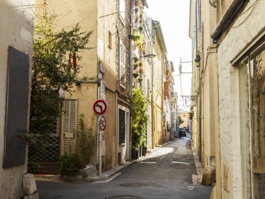  Antibes, Fransa, 7 Ocak 2017. Kentsel görünümü. Şehir sokak bilir. 