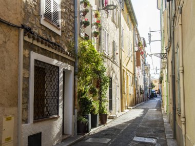  Antibes, Fransa, 7 Ocak 2017. Kentsel görünümü. Şehir sokak bilir. 