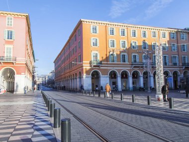 Güzel, Fransa, 6 Ocak 2017. Şehrin ana Meydanı, Massena, Nice simgelerinden birini bilir