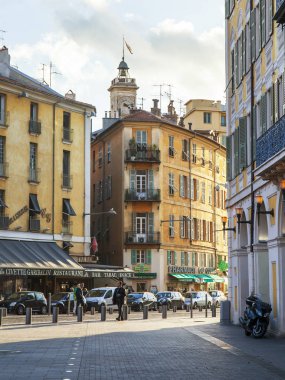 Güzel, Fransa, üzerinde 8 Ocak 2017. Sabah şehir sokak bilir