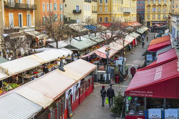 Güzel, Fransa, üzerinde 8 Ocak 2017. Cours Saleya, Fransız Rivierası'nın en bilinen piyasaları — Stok fotoğraf