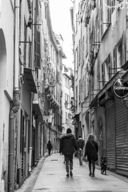 Güzel, Fransa, üzerinde 8 Ocak 2017. Eski evleri tarzında, Provence için tipik mimari şehir görünümünü oluşturan