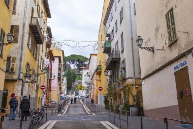 Güzel, Fransa, üzerinde 8 Ocak 2017. Eski evleri tarzında, Provence için tipik mimari şehir görünümünü oluşturan
