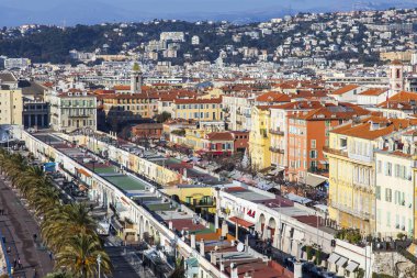 Güzel, Fransa, üzerinde 9 Ocak 2017. Promenade des Anglais - en güzel şehirlerden ana dolgu parlak sabah bilir dünya