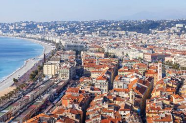 Güzel, Fransa, üzerinde 9 Ocak 2017. Promenade des Anglais - en güzel şehirlerden ana dolgu parlak sabah bilir dünya