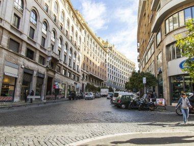 Roma, İtalya, 5 Şubat 2017. Çekici bir mimari kompleks Barberini Sokağı'nın tarihi binalar yapmak