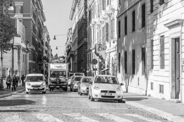 Roma, İtalya, 5 Şubat 2017. Şehir manzarası. Güzel binalar çekici bir mimari kompleks sokak şehir merkezinde olun..