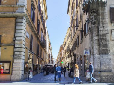 Roma, İtalya, 5 Şubat 2017. Şehir manzarası. Güzel binalar çekici bir mimari kompleks sokak şehir merkezinde olun..