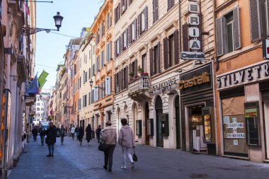 Roma, İtalya, 5 Şubat 2017. Şehir manzarası. Güzel binalar çekici bir mimari kompleks sokak şehir merkezinde olun..
