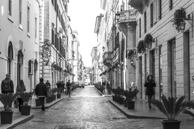 Roma, İtalya, 5 Şubat 2017. Şehir manzarası. Güzel binalar çekici bir mimari kompleks sokak şehir merkezinde olun..