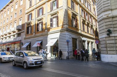 Roma, İtalya, 5 Şubat 2017. Şehir manzarası. Güzel binalar çekici bir mimari kompleks sokak şehir merkezinde olun..