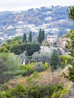 Saint-Paul-De-Vence, Fransa, 9 Ocak 2017. Dağ town güzel dağ vadisinde yer oldu. Surların görüntülemek
