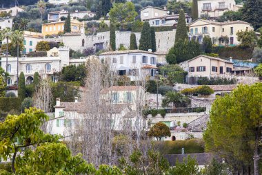 Saint-Paul-De-Vence, Fransa, 9 Ocak 2017. Dağ town güzel dağ vadisinde yer oldu. Surların görüntülemek
