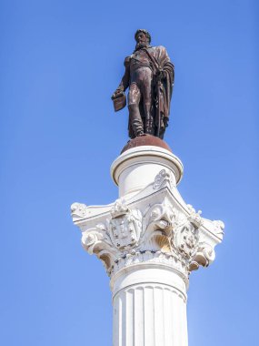 Lizbon, Portekiz, üzerinde 15 Haziran 2017. Anıt Peter IV karesiyle mimari bir kompleks şehir merkezinde süsle. Parça.